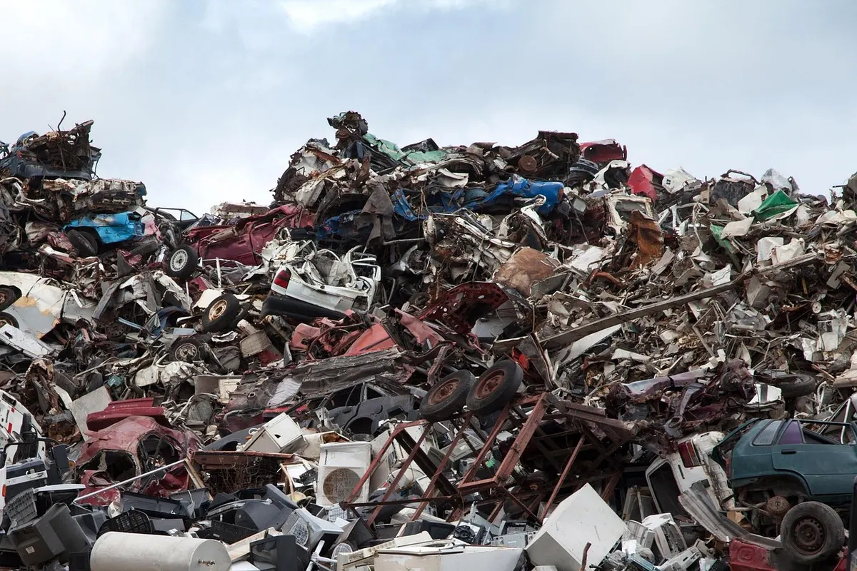Bulk scrap heap with cars and metal cleared in Hyderabad